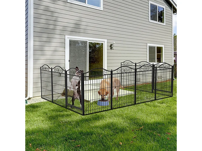 Enclos chien exterieur interieur grande taille parc en métal pour chien chiot lapin 190x63x80cm