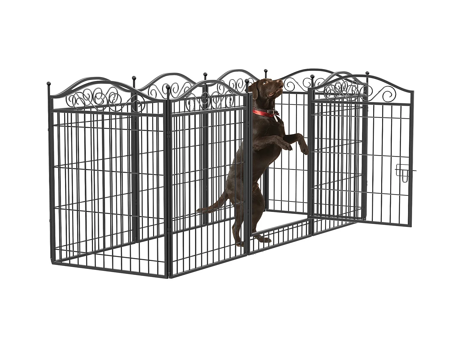 Enclos chien exterieur interieur grande taille parc en métal pour chien chiot lapin 190x63x80cm