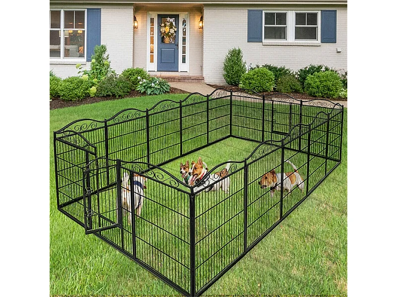 Enclos chien exterieur interieur grande taille parc en métal pour chien chiot lapin 190x63x80cm