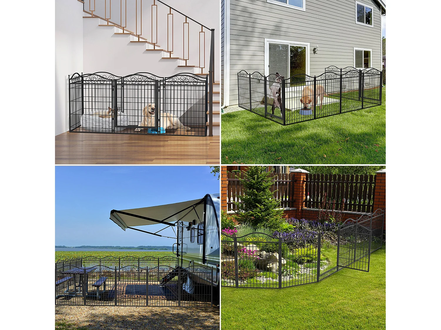 Enclos chien exterieur interieur grande taille parc en métal pour chien chiot lapin 190x63x80cm