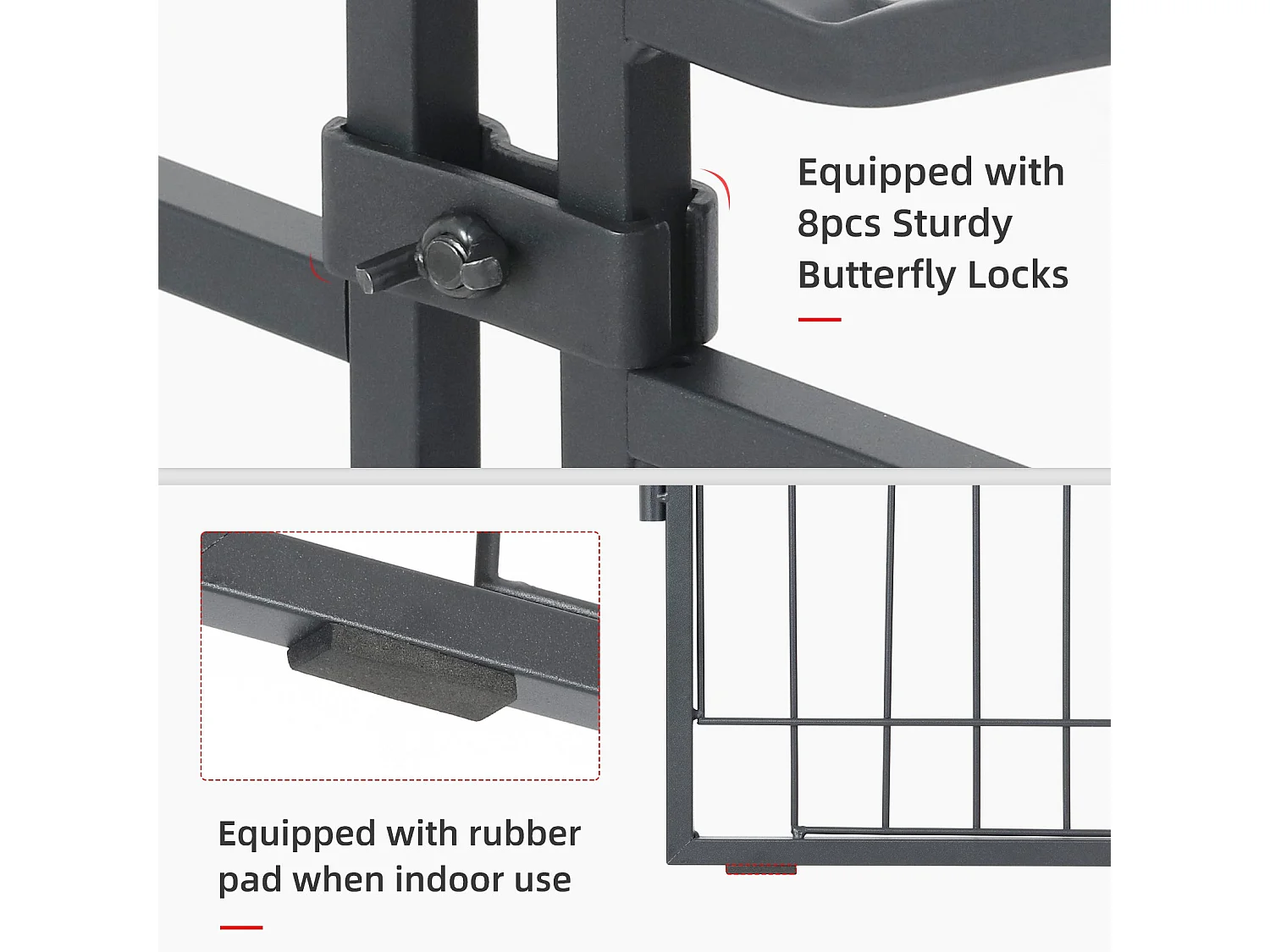 Enclos chien exterieur interieur grande taille parc en métal pour chien chiot lapin 190x63x80cm
