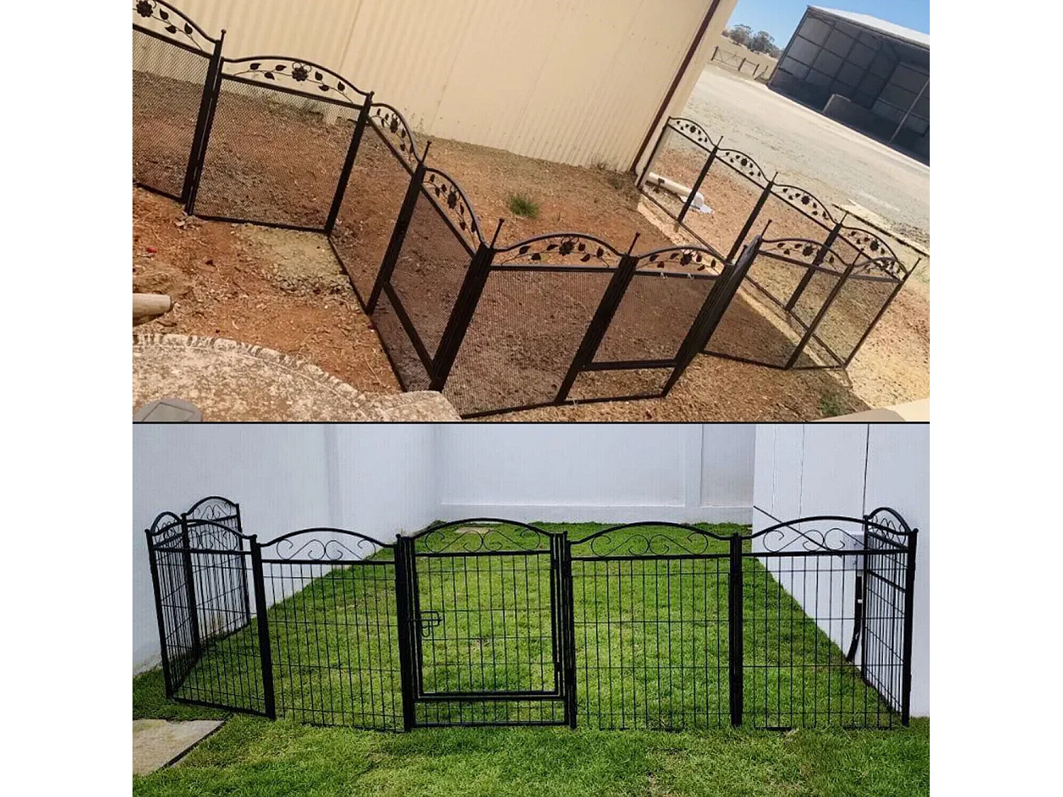 Enclos chien exterieur interieur grande taille parc en métal pour chien chiot lapin 190x63x80cm