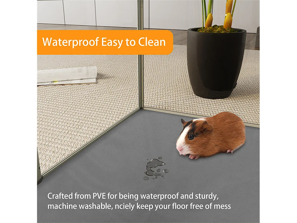 Enclos lapin intérieur parc pour petits animaux rongeur chiot cochon d'inde 6 panneaux 124x63x40cm