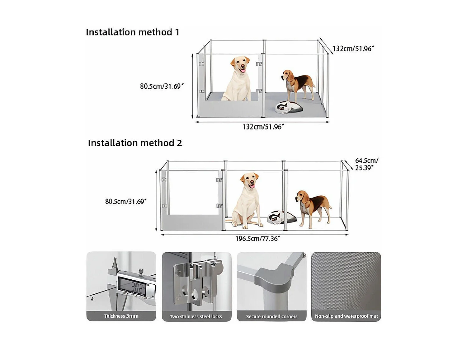 Enclos lapin intérieur parc pour petits animaux rongeur chiot cochon d'inde 6 panneaux 124x63x40cm