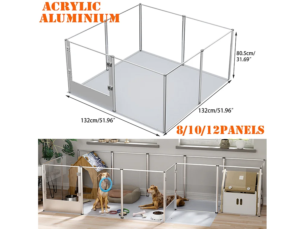 Enclos lapin intérieur parc pour petits animaux rongeur chiot cochon d'inde 6 panneaux 124x63x40cm
