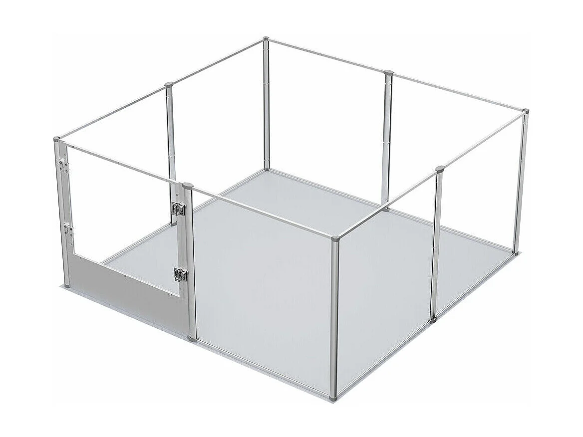 Parc chien intérieur grande taille enclos grand chien en acrylique caisse de mise bas pour chiens chat lapin 132x132x80cm
