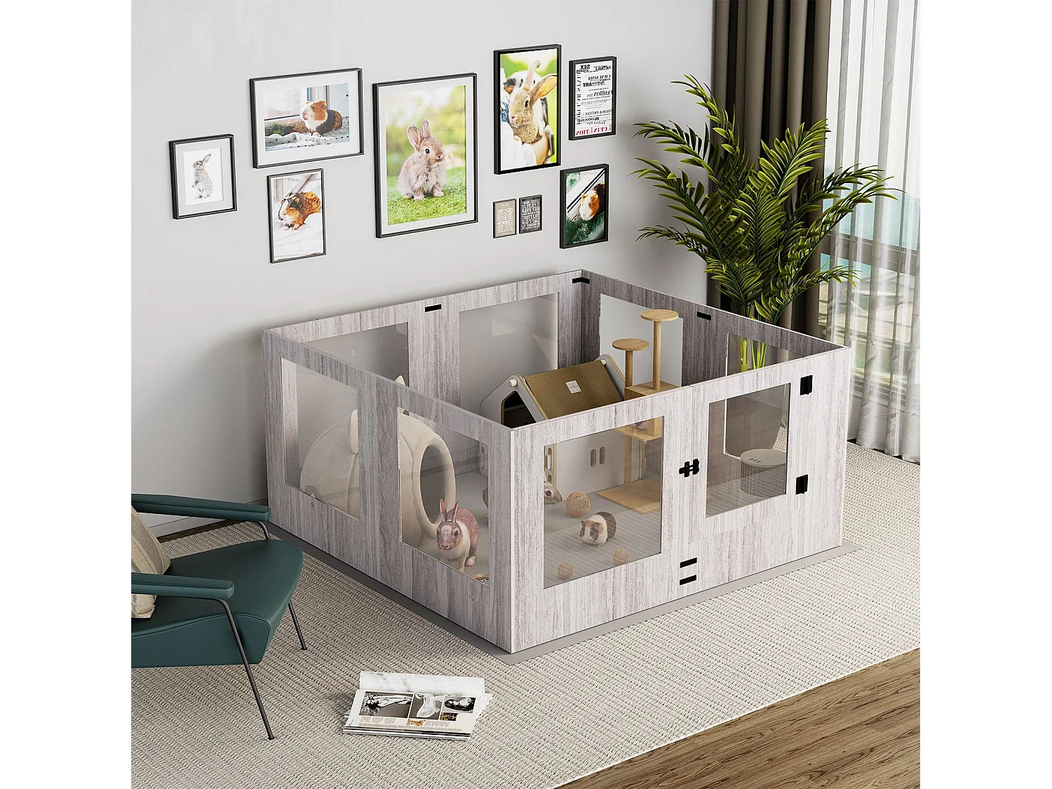 Parc pour chien intérieur xxl enclos chien pliable caisse de mise bas 120x120x60cm