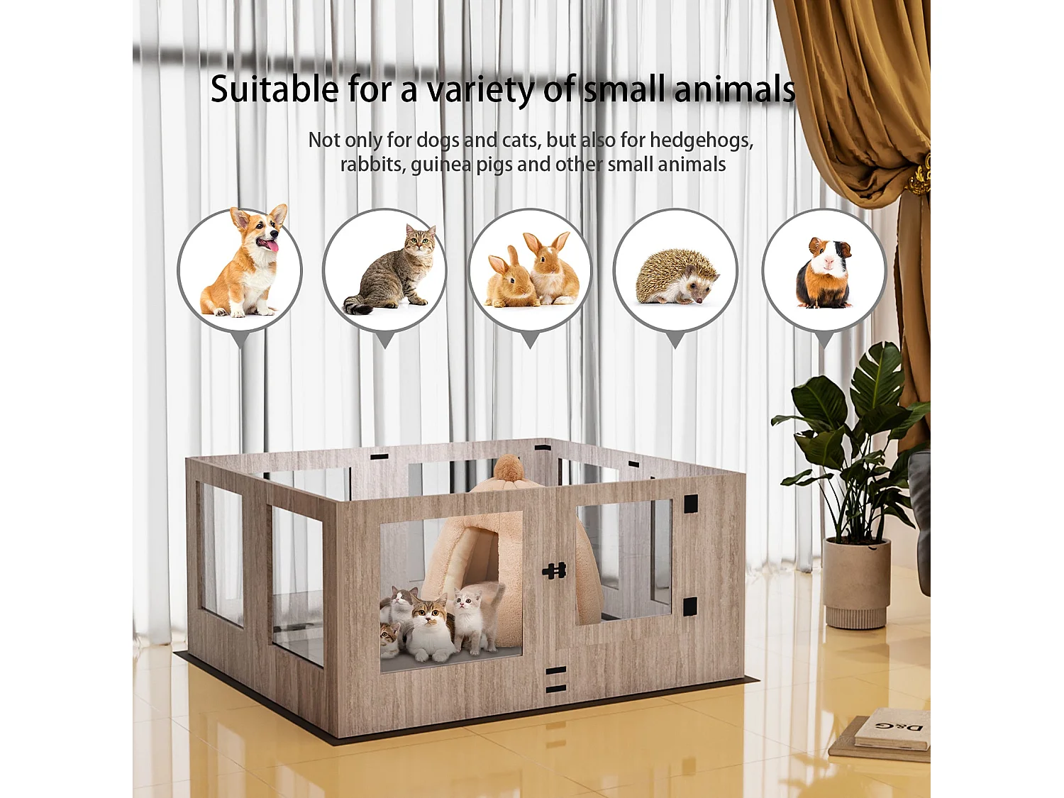 Parc pour chien intérieur xxl enclos chien pliable caisse de mise bas 120x120x60cm