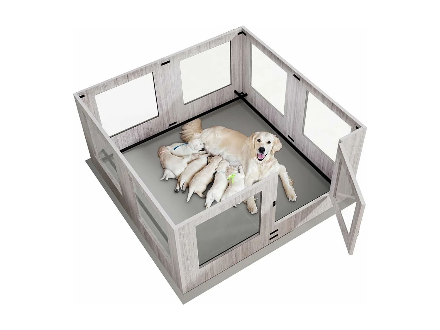 Parc pour chien intérieur xxl enclos chien pliable caisse de mise bas 120x120x60cm