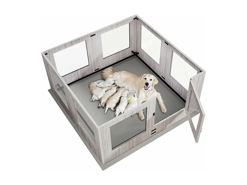 Parc pour chien intérieur xxl enclos chien pliable caisse de mise bas 120x120x60cm