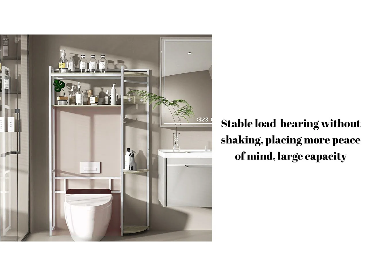 Meuble de rangement au-dessus de toilette étagère de toilettes salle de bain 102x30x170cm 102.1x30x170