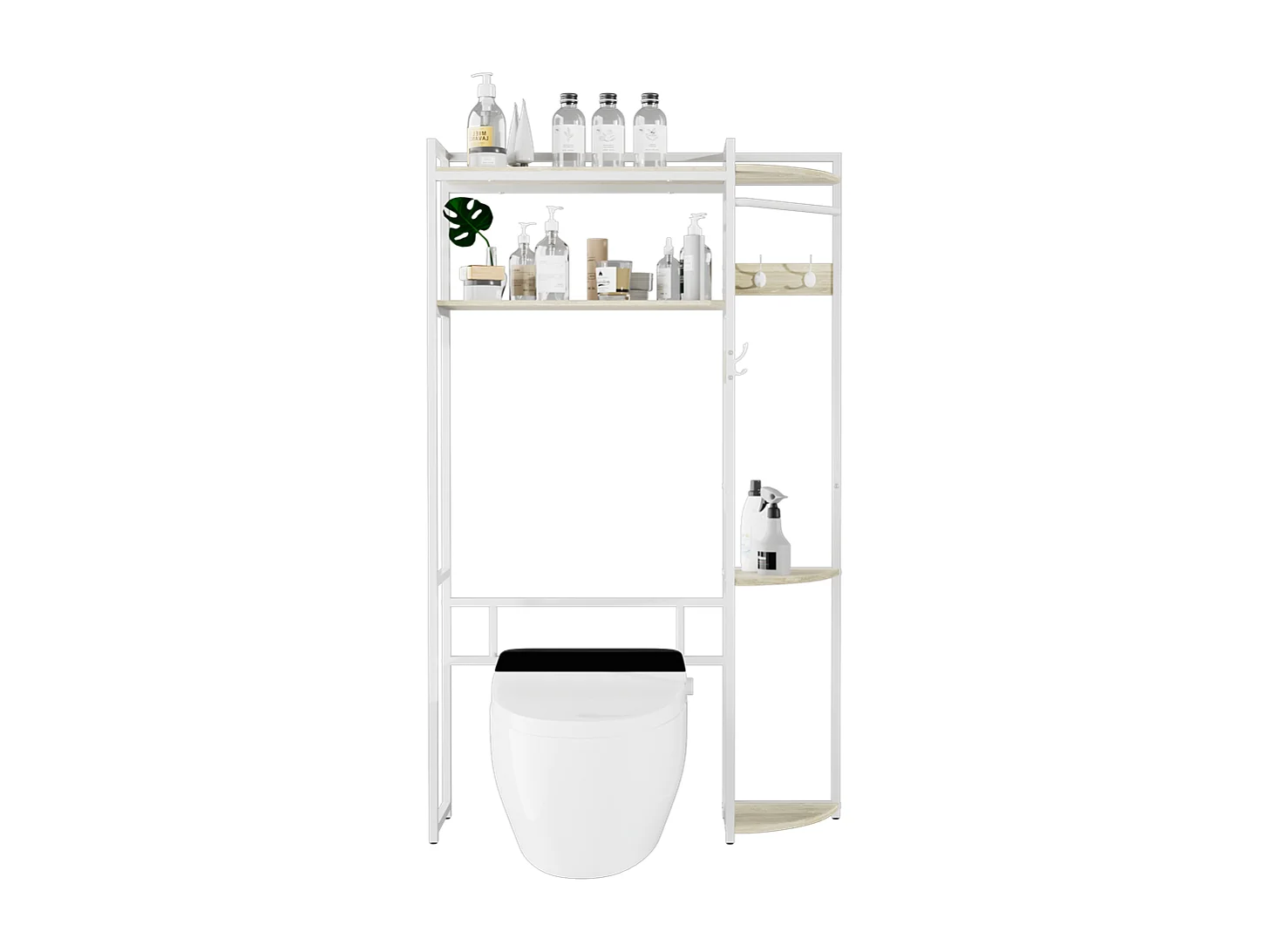 Meuble de rangement au-dessus de toilette étagère de toilettes salle de bain 102x30x170cm 102.1x30x170