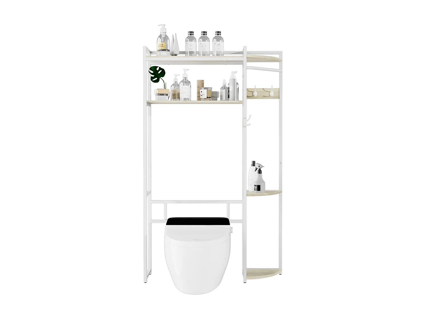 Meuble de rangement au-dessus de toilette étagère de toilettes salle de bain 102x30x170cm 102.1x30x170