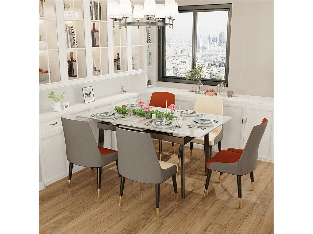 Juego de 2 sillas de comedor modernas sillón escandinavo silla de cocina cómoda en cuero 45.5x45x82cm - Crema blanco