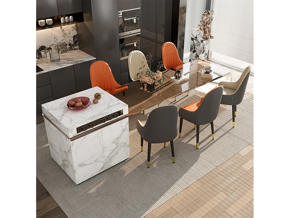 Juego de 2 sillas de comedor modernas sillón escandinavo silla de cocina cómoda en cuero 45.5x45x82cm - Crema blanco