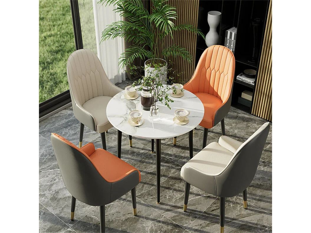 Sillas de comedor juego de 2 sillas de cocina cómodas sillones de mesa de comedor en cuero 52x49x90cm