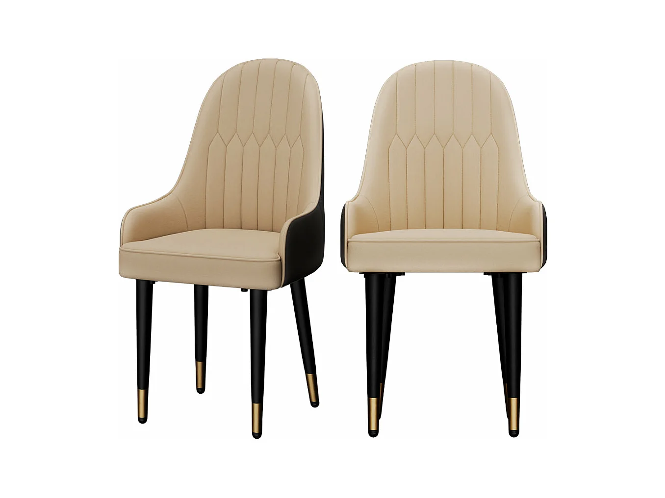 Chaises de Salle à Manger Lot de 2 Chaise de Cuisine Confortable Fauteuil de Table à Manger en Cuir 52x49x90cm