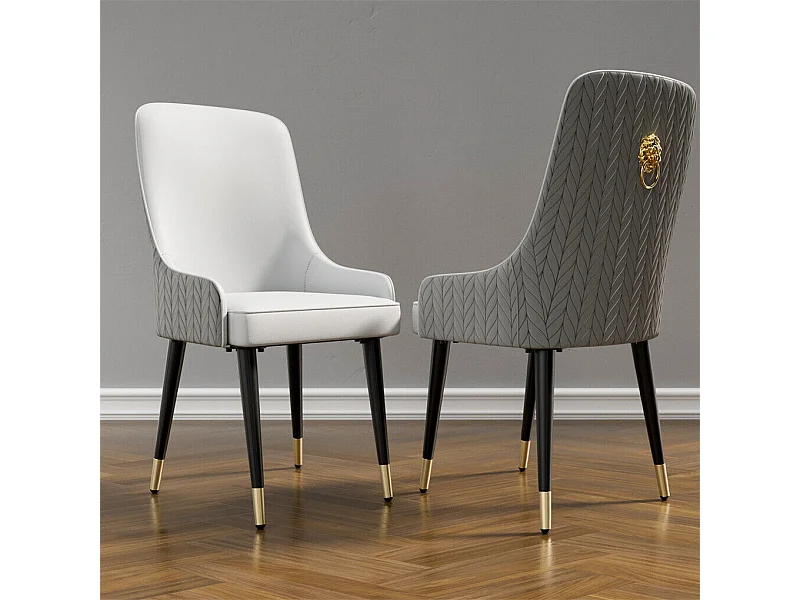 Juego de 2 Sillas de Comedor, Silla de Cocina de Cuero, Capacidad de Carga 150kg, 43.5x43.5x90cm