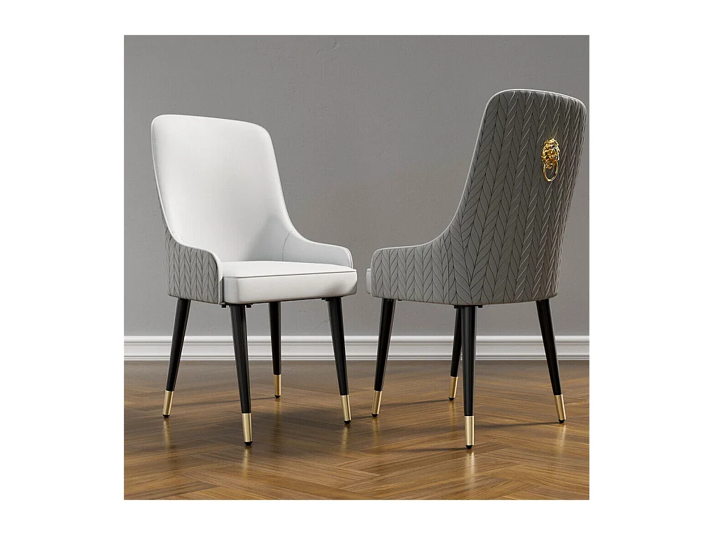 Lot de 2 Chaises Salle à Manger Chaise de Cuisine en Cuir,Capacité de Charge 150kg, 43.5x43.5x90cm