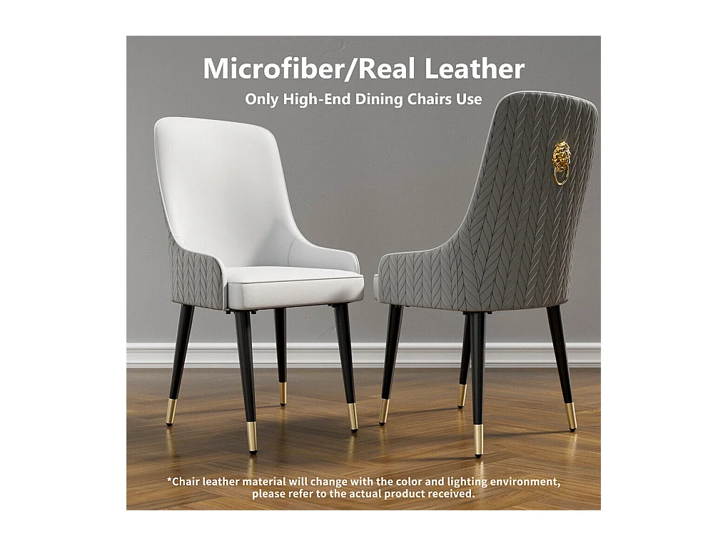 Lot de 2 Chaises Salle à Manger Chaise de Cuisine en Cuir,Capacité de Charge 150kg, 43.5x43.5x90cm