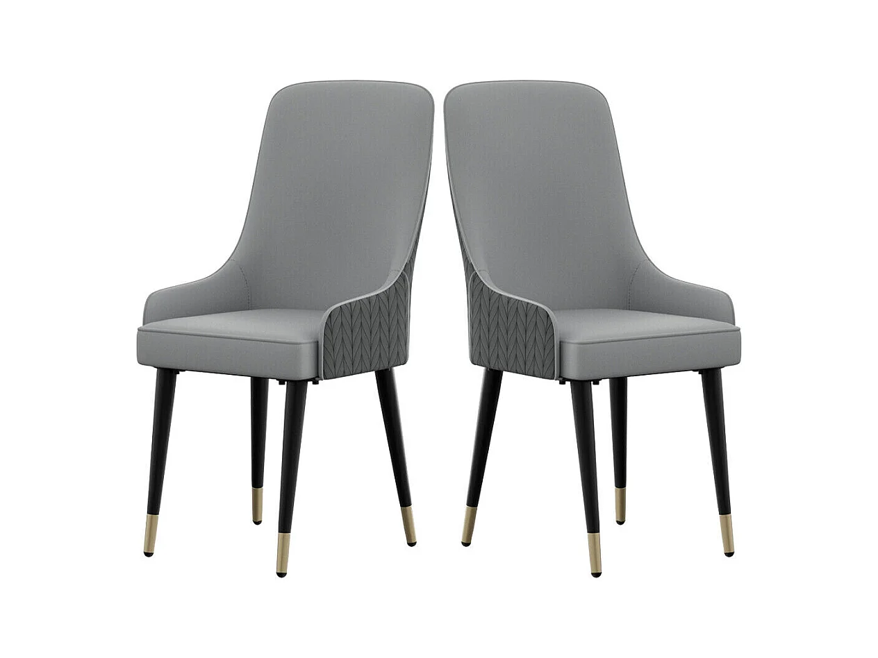 Lot de 2 Chaises Salle à Manger Chaise de Cuisine en Cuir,Capacité de Charge 150kg, 43.5x43.5x90cm