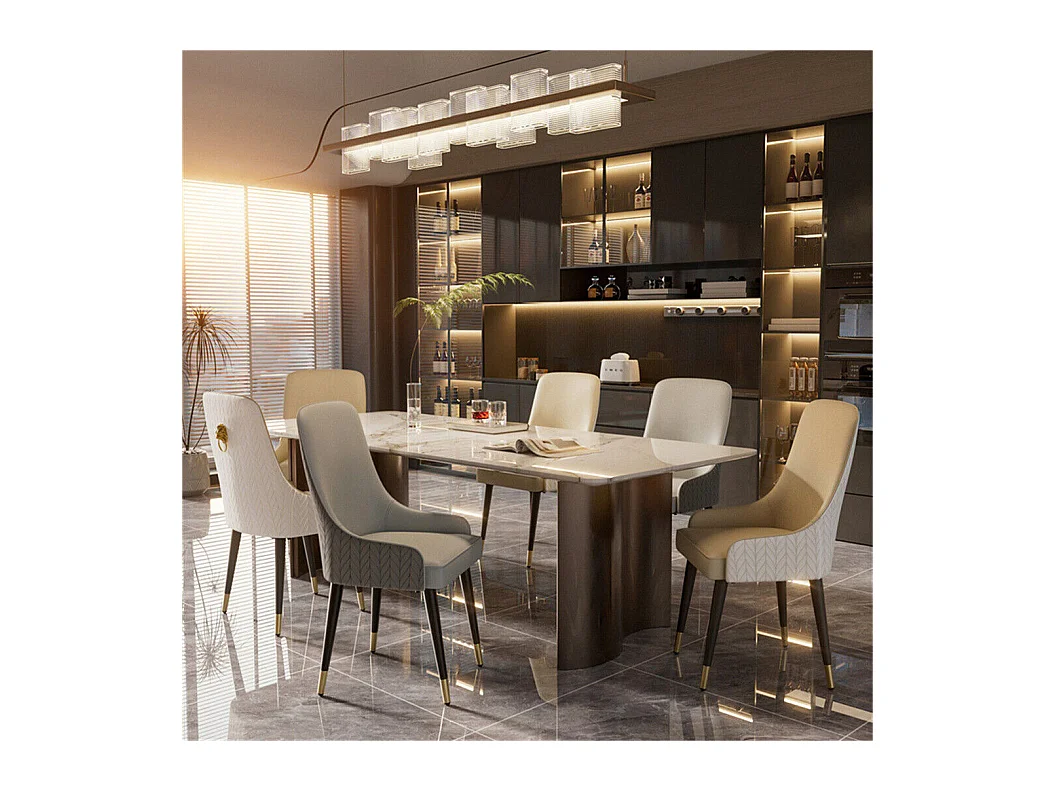 Lot de 2 Chaises Salle à Manger Chaise de Cuisine en Cuir,Capacité de Charge 150kg, 43.5x43.5x90cm