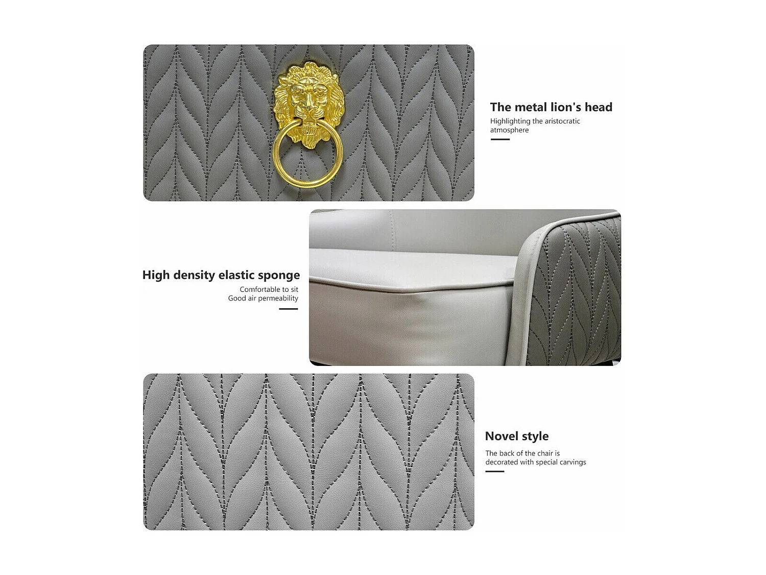 Juego de 2 Sillas de Comedor, Silla de Cocina de Cuero, Capacidad de Carga 150kg, 43.5x43.5x90cm