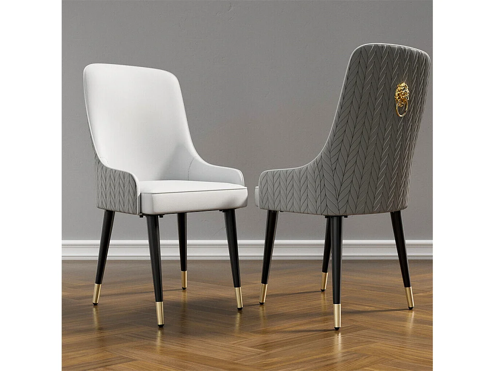 Lot de 2 Chaises Salle à Manger Chaise de Cuisine en Cuir,Capacité de Charge 150kg, 43.5x43.5x90cm