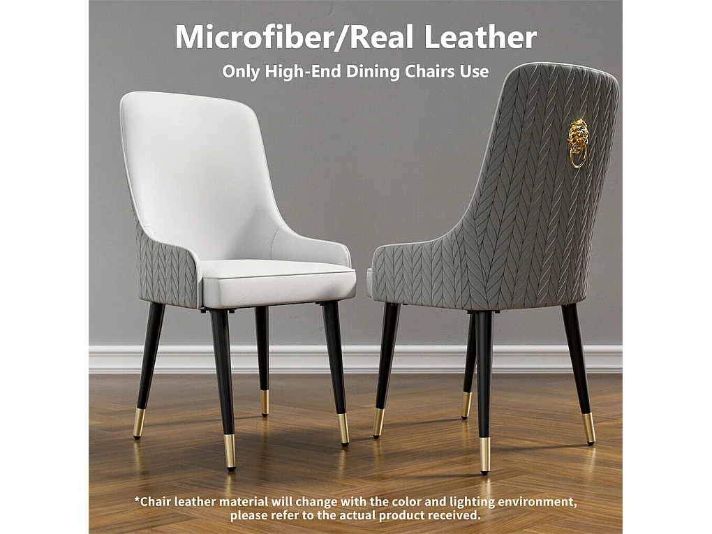 Lot de 2 Chaises Salle à Manger Chaise de Cuisine en Cuir,Capacité de Charge 150kg, 43.5x43.5x90cm