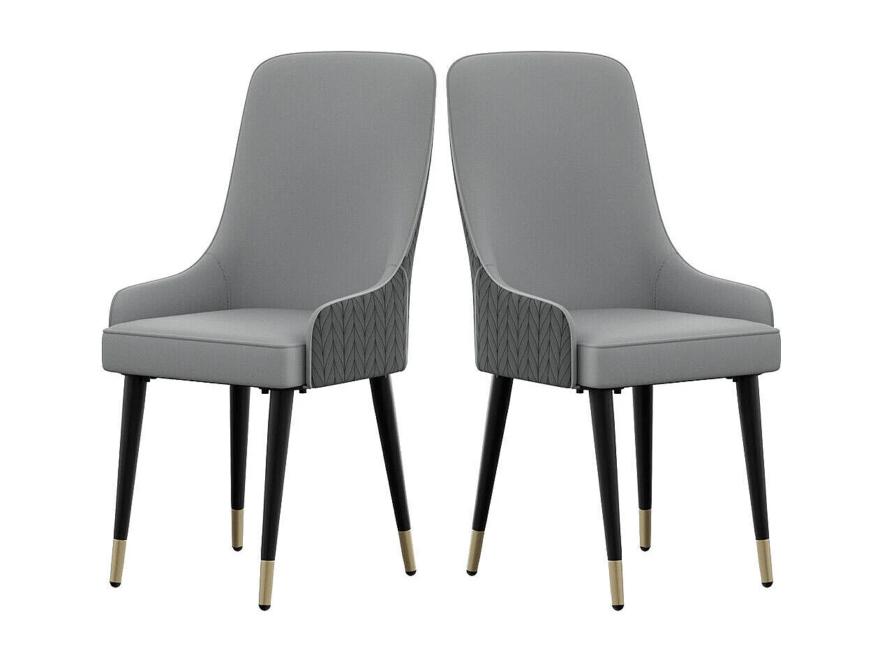 Lot de 2 Chaises Salle à Manger Chaise de Cuisine en Cuir,Capacité de Charge 150kg, 43.5x43.5x90cm