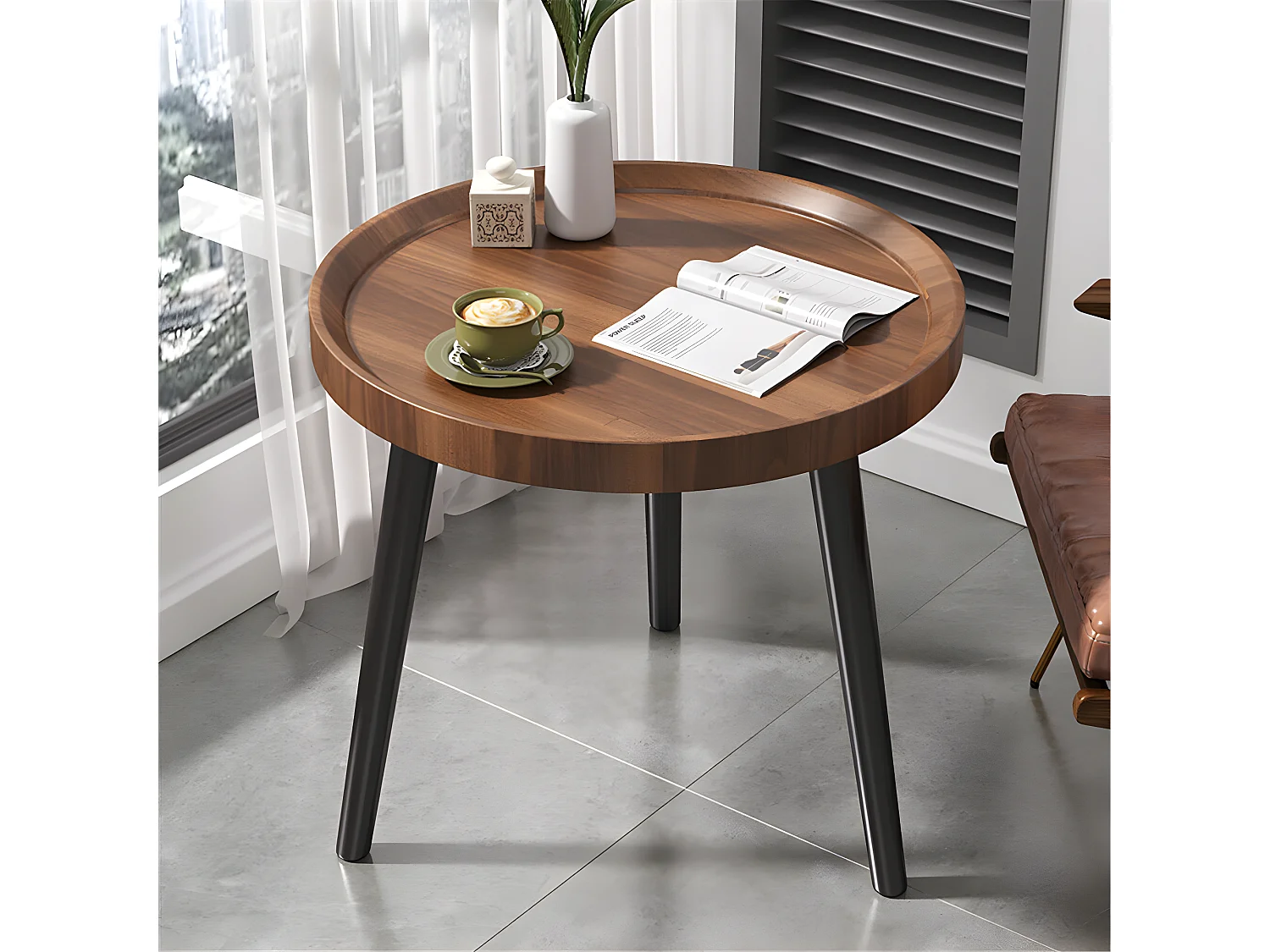 Lot de 2 Table Basse Gigogne Salon en Bois Vintage Tables Basses Gigognes