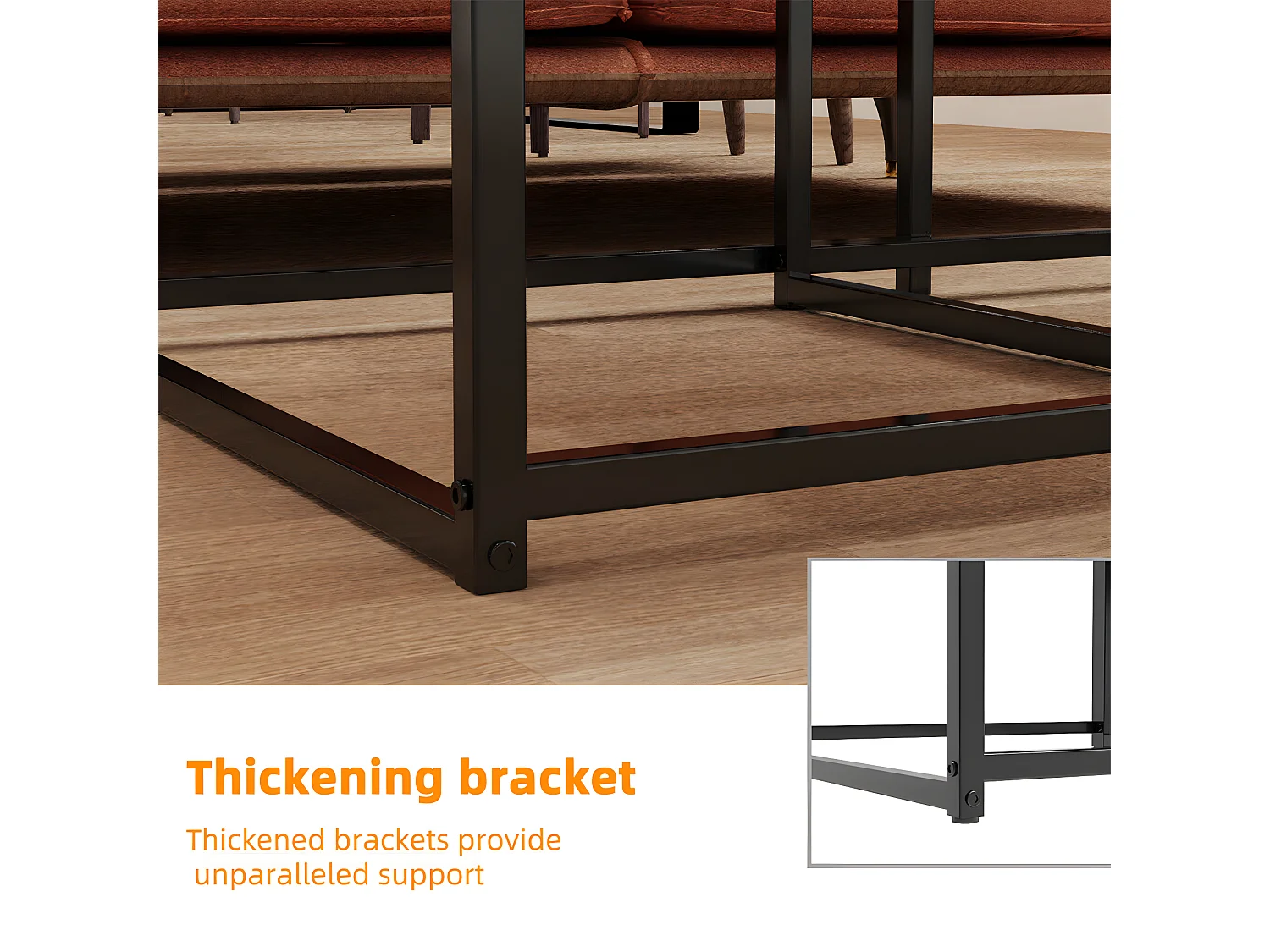 Lot de 2 Table Basse Gigogne Carrée pour Salon en Marbre Table Café Design Moderne