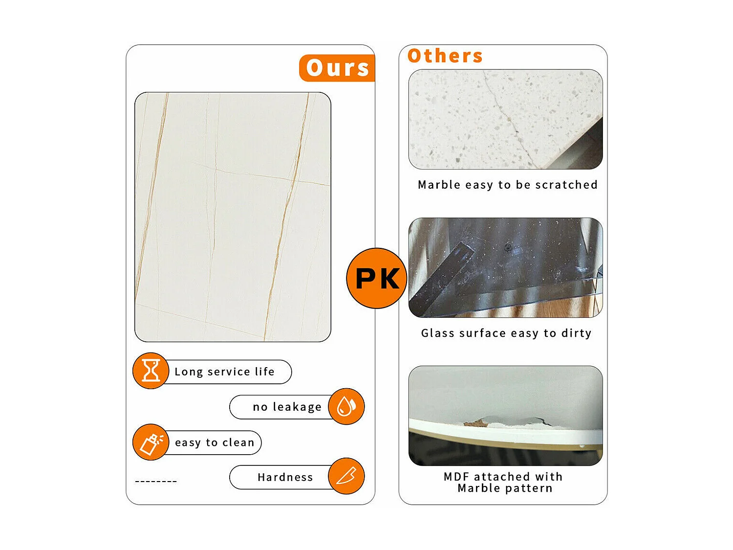 Lot de 2 Table Basse Gigogne Carrée pour Salon en Marbre Table Café Design Moderne