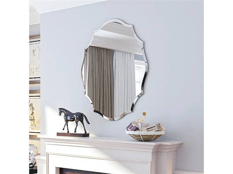 Grande specchio da parete decorativo, grande specchio ovale decorativo per camera da letto, specchio hd da appendere 56x71cm