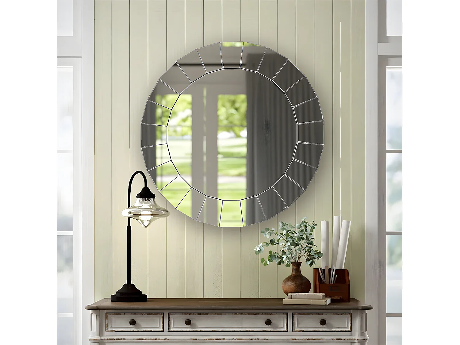 Großer Wanddekorationsspiegel, großer ovaler Spiegel, Deko-Dekospiegel, Design für Badezimmer, Eingang, 81 x 63 cm