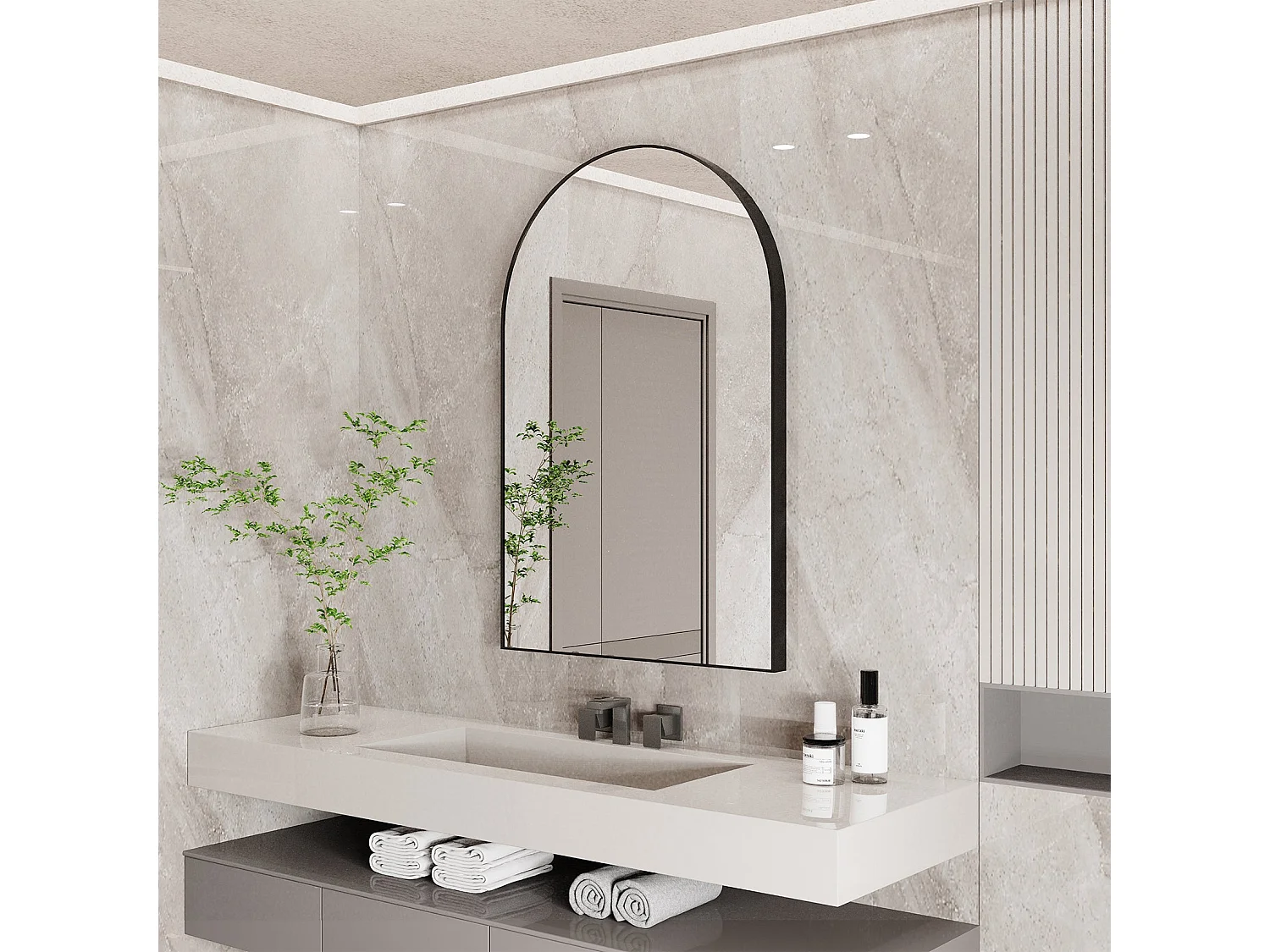 Miroir mural moderne miroir design vertical ou horizontal 66x96cm