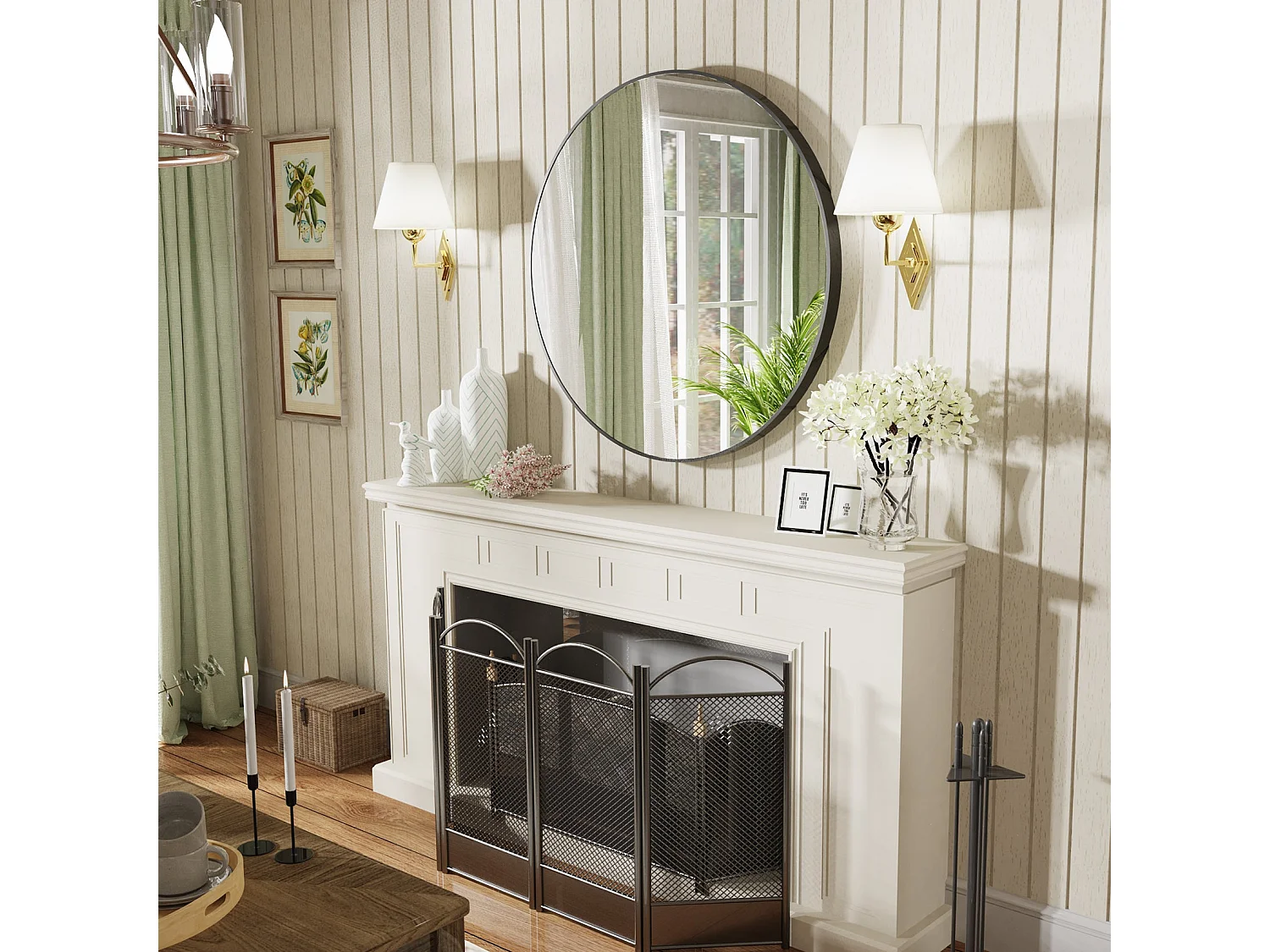 Miroir mural moderne miroir design vertical ou horizontal 66x96cm