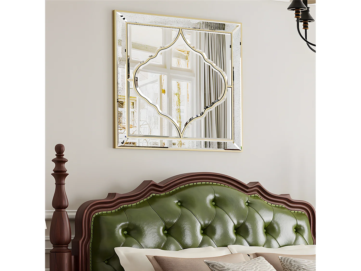 Grand miroir mural déco miroir murale décoration pour salon entrée miroirs muraux décoratif design 80x80cm