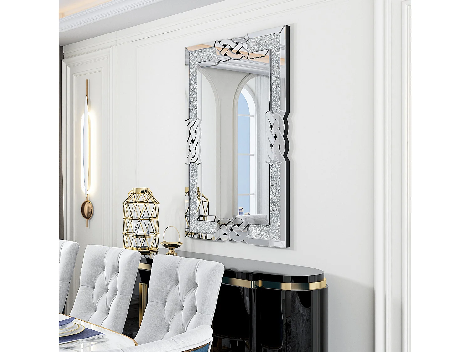 Grand miroir décoration salon miroir mural décoratif rectangulaire miroirs muraux design 100x70cm