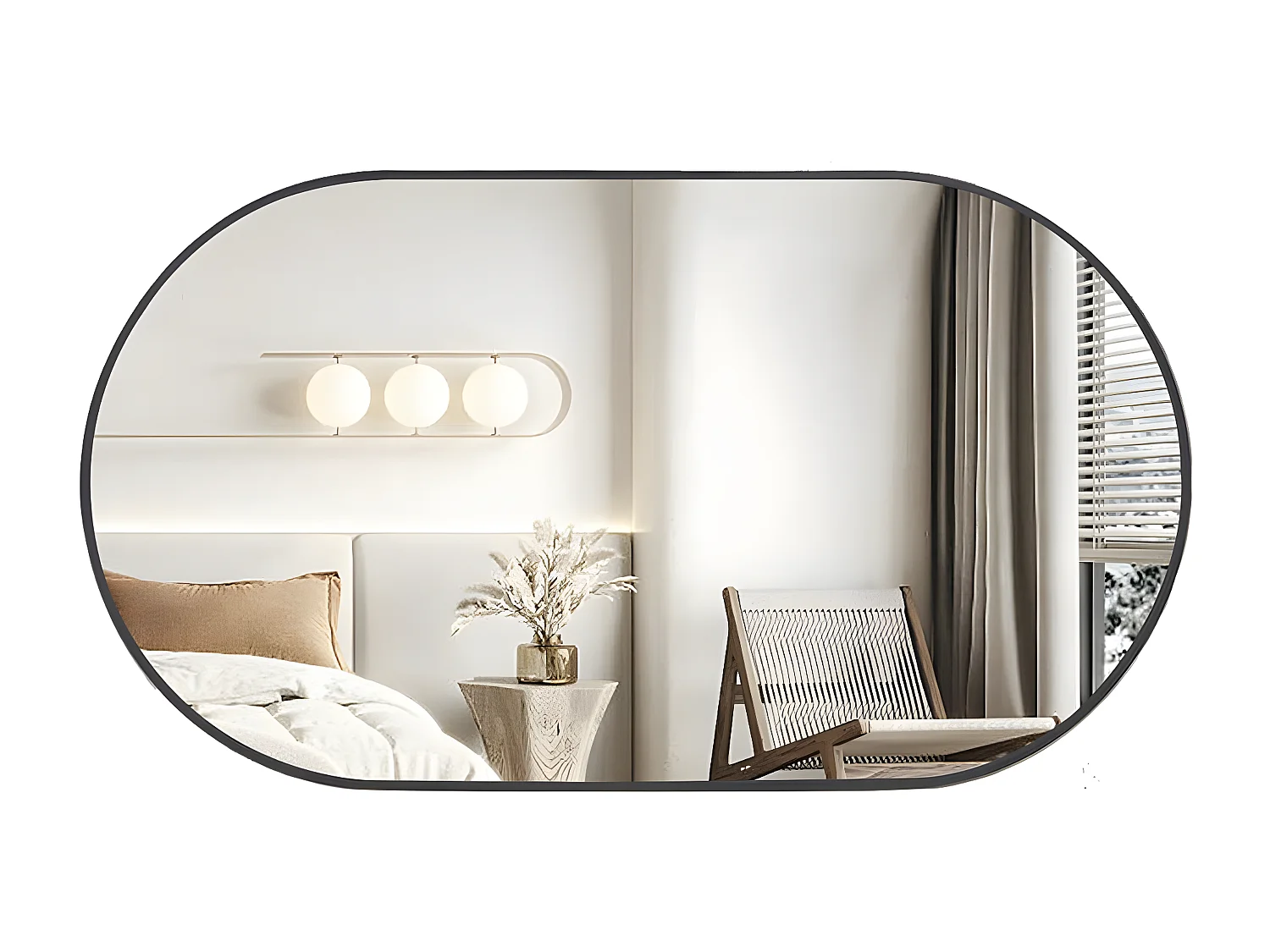 Ovale badkamerspiegel moderne wandspiegel verticaal of horizontaal 100x50cm