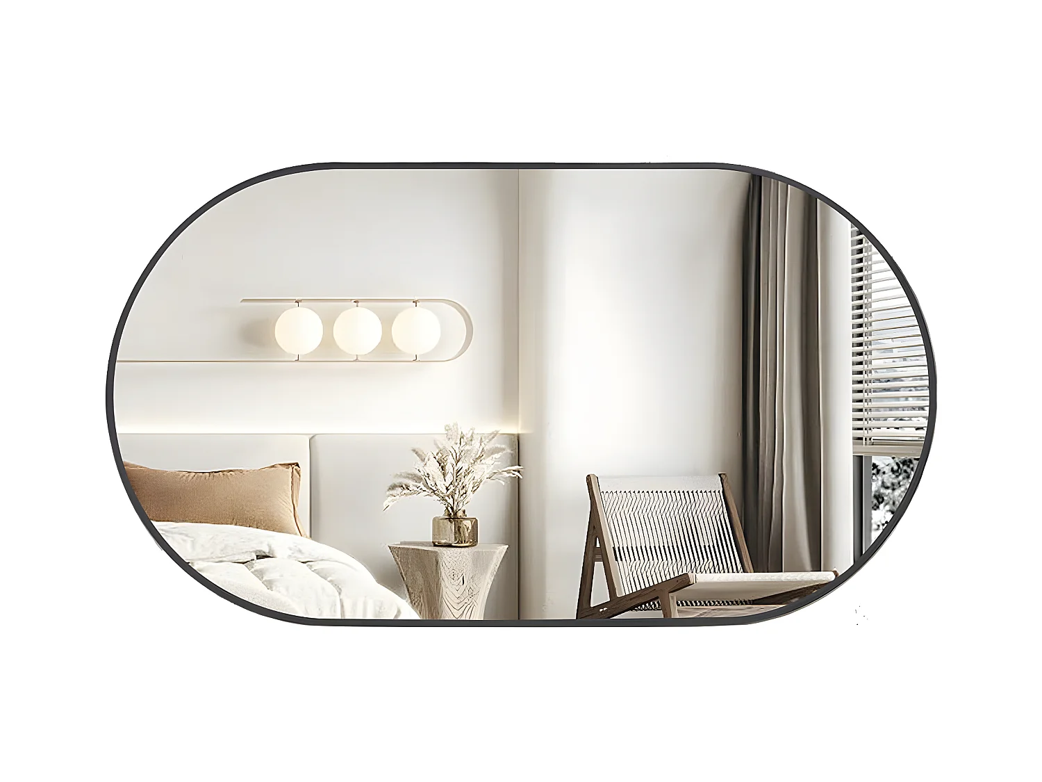 Ovale badkamerspiegel moderne wandspiegel verticaal of horizontaal 100x50cm