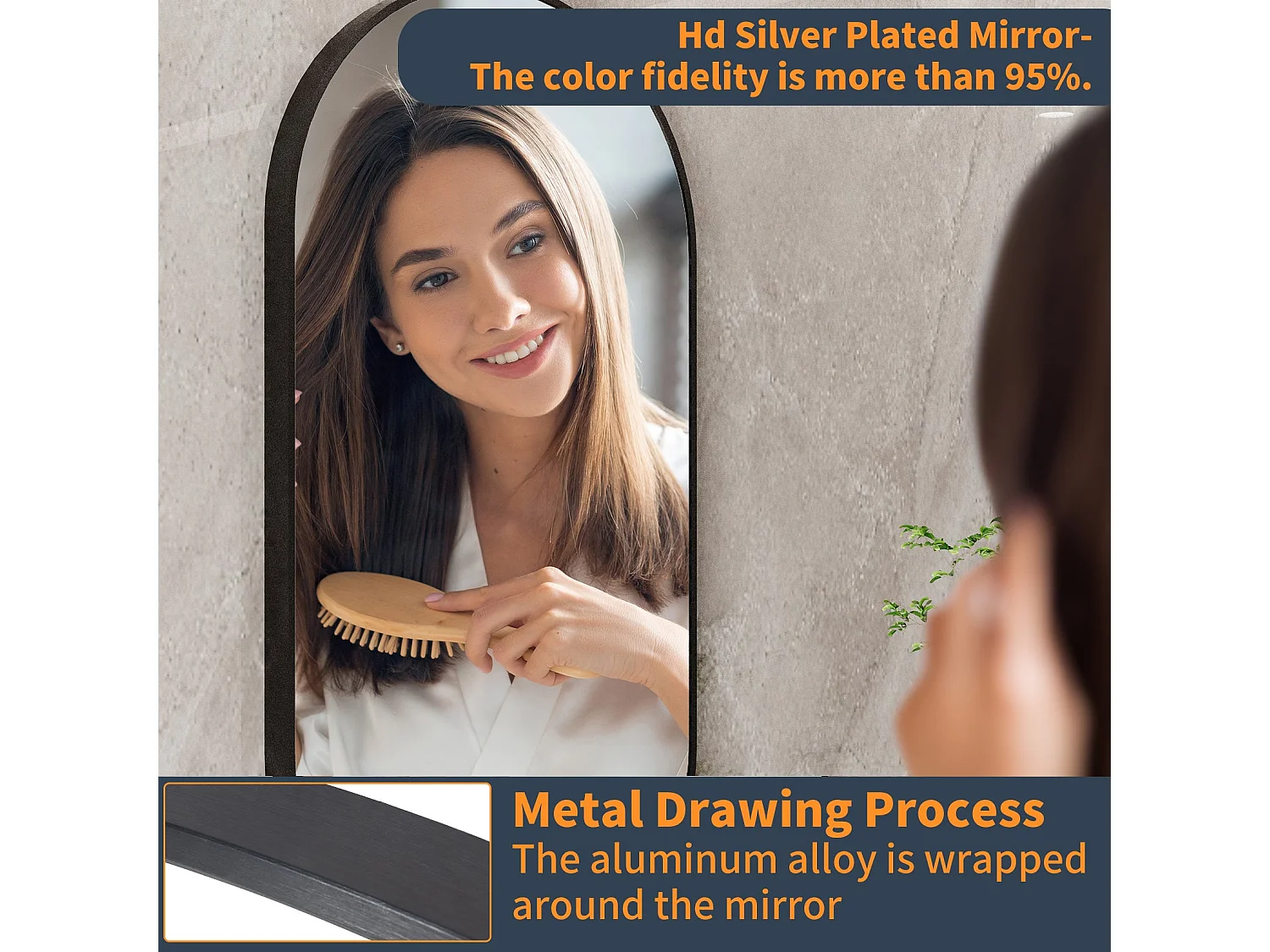 Miroir salle de bain ovale miroir mural moderne vertical ou horizontal 100x50cm