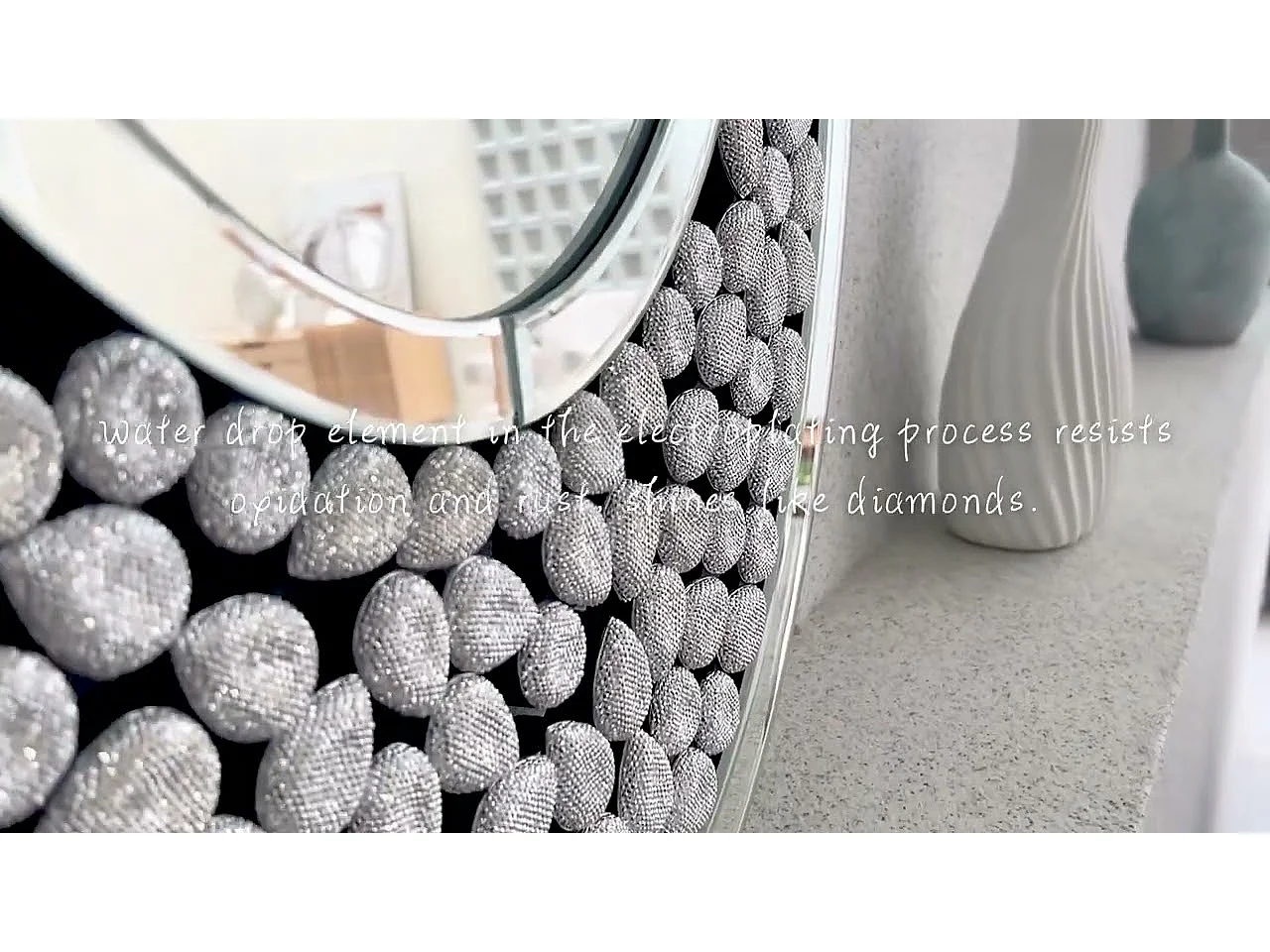 Miroir mural design décoration pour salon - 105x60cm miroir décoratif pour salle de bain chambre entrée salle à manger 105x60cm