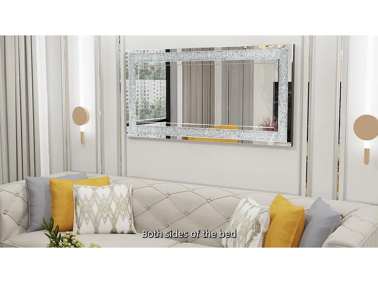 Grand miroir décoration rectangulaire miroirs muraux déco mirroir murales chambre design 120x60cm