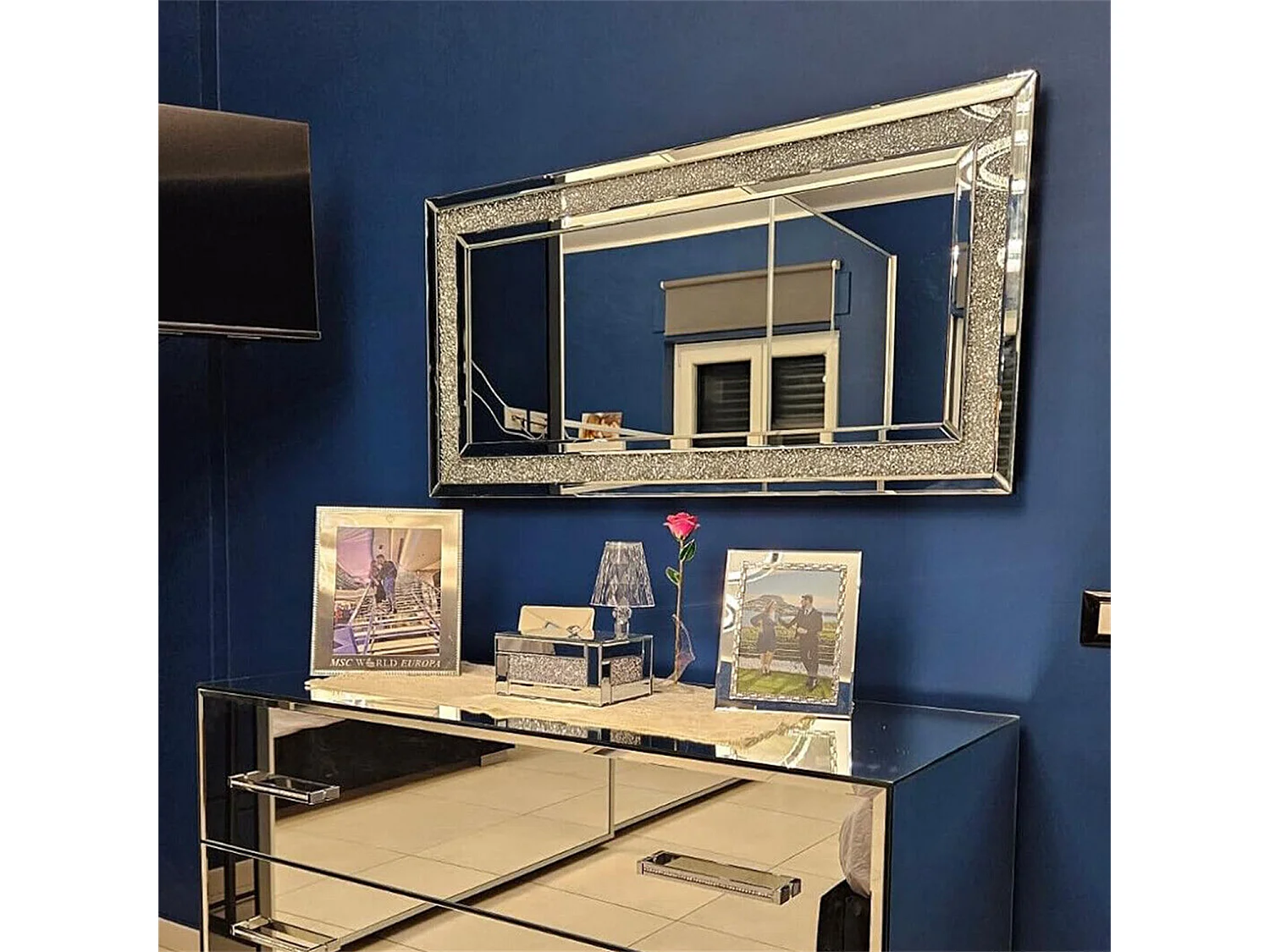 Grand miroir décoration rectangulaire miroirs muraux déco mirroir murales chambre design 120x60cm