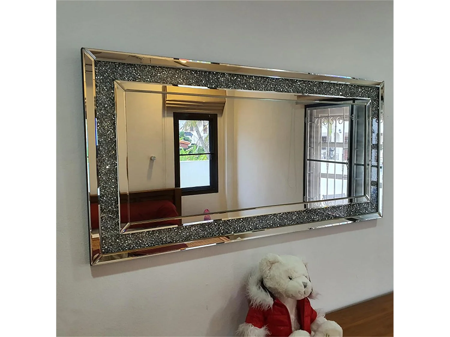 Grande specchio decorativo rettangolare da parete, specchio da parete decorativo, design per camera da letto 120x60cm