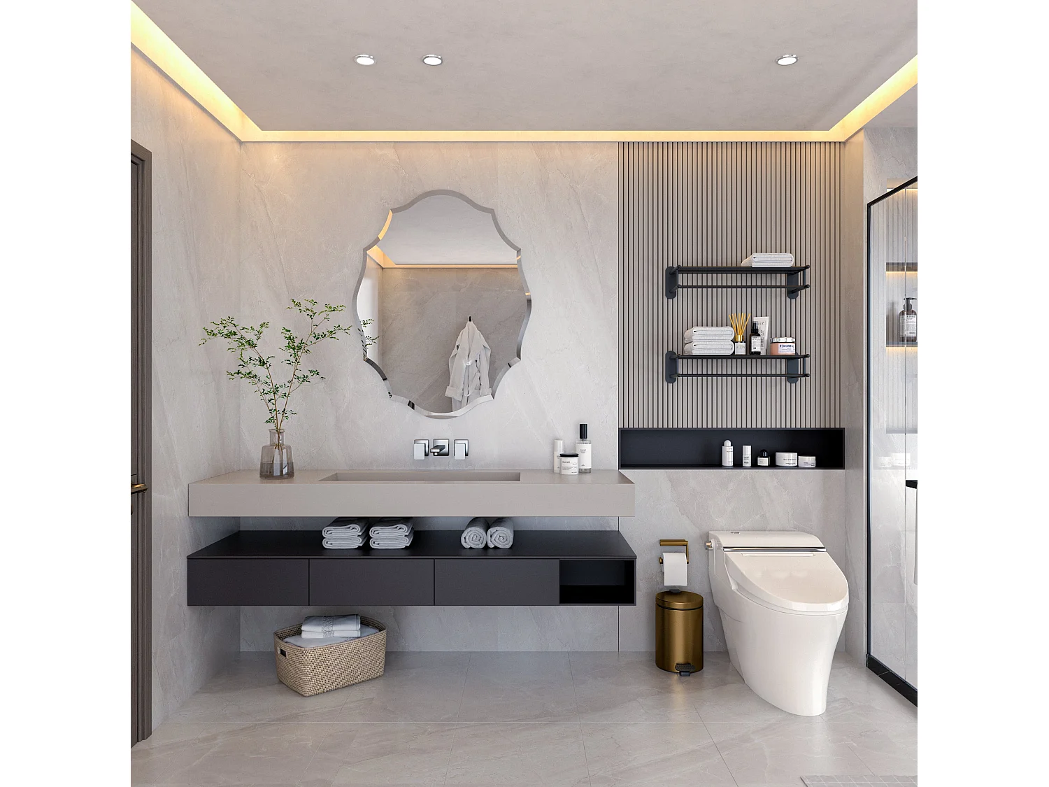 Grand miroir décoration salon miroir mural décoratif rectangulaire miroirs muraux design 100x70cm