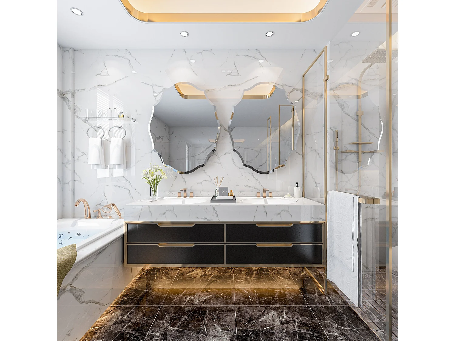 Grand miroir décoration salon miroir mural décoratif rectangulaire miroirs muraux design 100x70cm