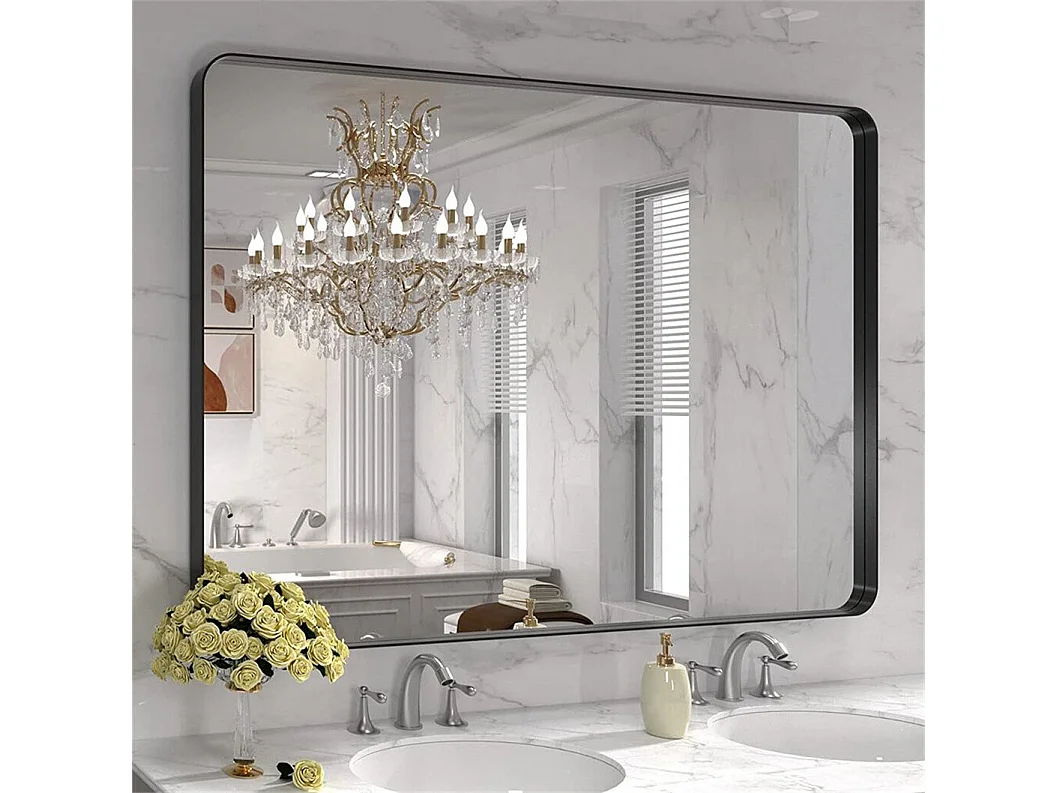 Miroir salle de bain ovale miroir mural moderne vertical ou horizontal 100x50cm