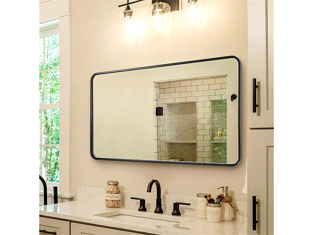 Miroir salle de bain ovale miroir mural moderne vertical ou horizontal 100x50cm